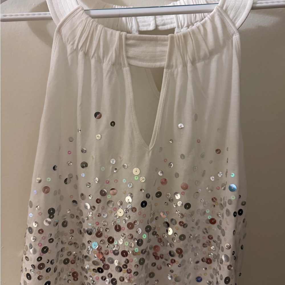 1xl Torrid White Sequin Embellished Women's Top